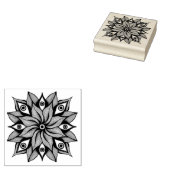 Psychedelic Eyes Mandala - Trippy Floral Pattern Gummistempel (Stempel)