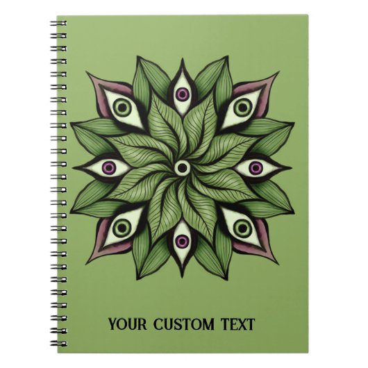 Psychedelic Eyes Mandala - Trippy Floral Pattern Notizblock (Vorderseite)