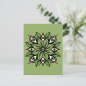 Psychedelic Eyes Mandala - Trippy Floral Pattern Postkarte (Stehend Vorderseite)