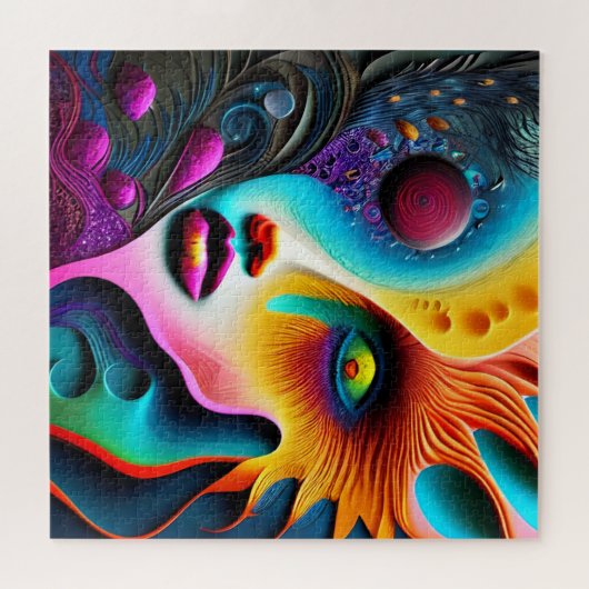 Psychedelic Face Abstrakt Art Puzzle (Horizontal)