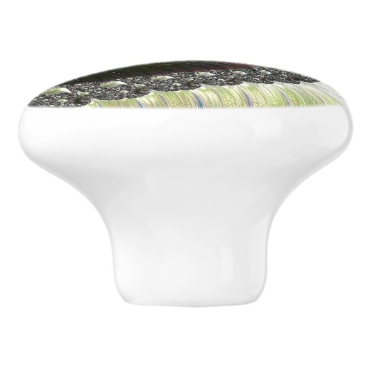 Psychedelic Fantasy Spiral Fraktal Keramik Knob Keramikknauf (Seitenansicht)