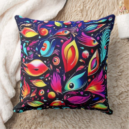 Psychedelic Feather Dream Kissen
