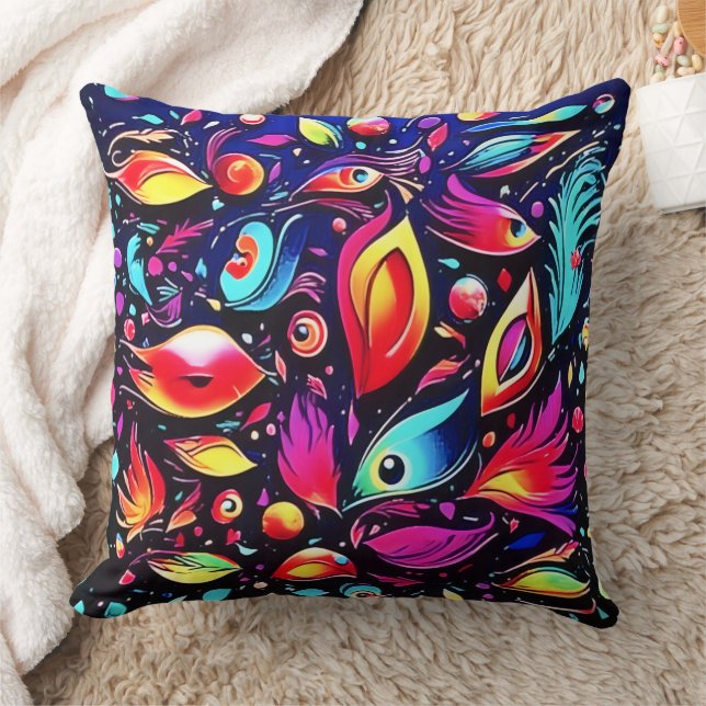 Psychedelic Feather Dream Kissen (Decke)