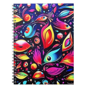 Psychedelic Feather Dream Notizblock