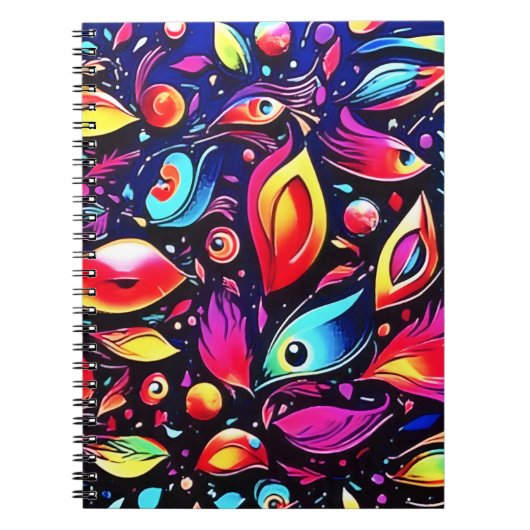 Psychedelic Feather Dream Notizblock (Vorderseite)