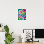 psychedelic feather flowers poster (Heimbüro)