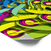 Psychedelic Feather Frenzy Poster (Ecke)