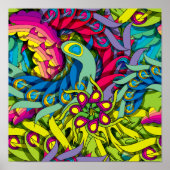 Psychedelic Feather Frenzy Poster (Vorne)