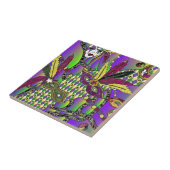 Psychedelic Feather Masks Fettdienstag Fliese (Seite)