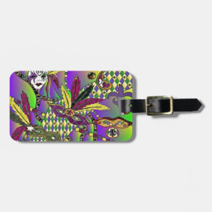 Psychedelic Feather Masks Fettdienstag Gepäckanhänger