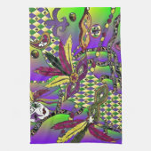 Psychedelic Feather Masks Fettdienstag Geschirrtuch (Vertikal)