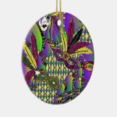 Psychedelic Feather Masks Fettdienstag Keramikornament (Rechts)