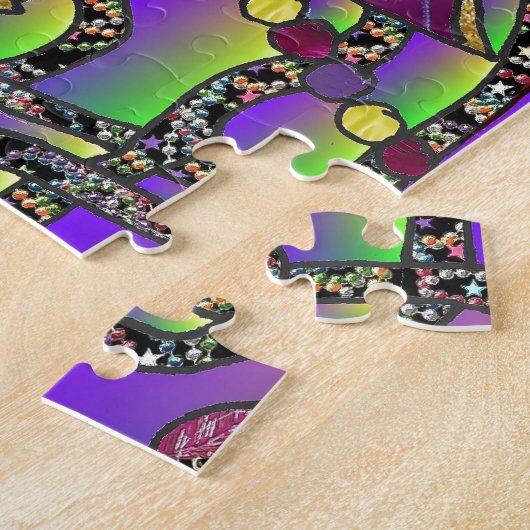 Psychedelic Feather Masks Fettdienstag Puzzle (Seite)