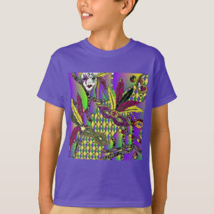 Psychedelic Feather Masks Fettdienstag T-Shirt