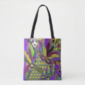 Psychedelic Feather Masks Fettdienstag Tasche (Vorderseite)