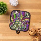 Psychedelic Feather Masks Fettdienstag Topflappen (Oben Unten)