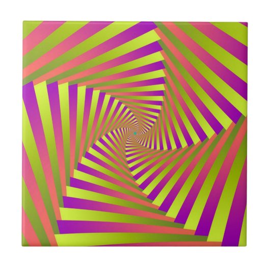 Psychedelic Five Arm Spiral Fliese (Vorderseite)