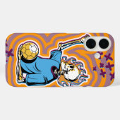 Psychedelic Flaming Soccer Skull Case-Mate iPhone Hülle (Rückseite (Horizontal))