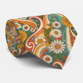 Psychedelic Floral 1970s Custom Necktie Tie Krawatte (Gerollt)