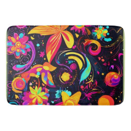 Psychedelic Floral Cosmos Badematte