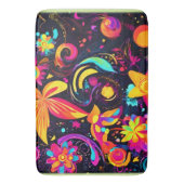 Psychedelic Floral Cosmos Badematte (Vorderseite Vertikal)