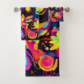 Psychedelic Floral Cosmos Badhandtuch Set (Insitu)