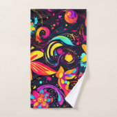 Psychedelic Floral Cosmos Badhandtuch Set (Handtuch)