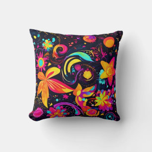 Psychedelic Floral Cosmos Kissen