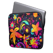 Psychedelic Floral Cosmos Laptopschutzhülle (Vorderseite Links)