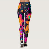 Psychedelic Floral Cosmos Leggings (Rückseite)