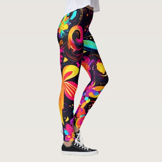 Psychedelic Floral Cosmos Leggings (Rechts)