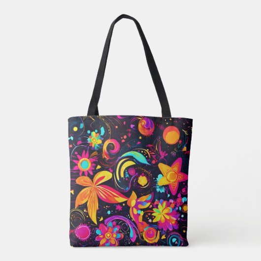 Psychedelic Floral Cosmos Tasche (Rückseite)
