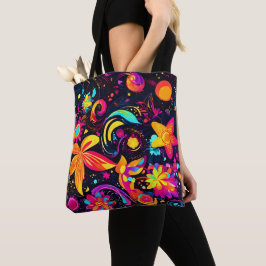 Psychedelic Floral Cosmos Tasche
