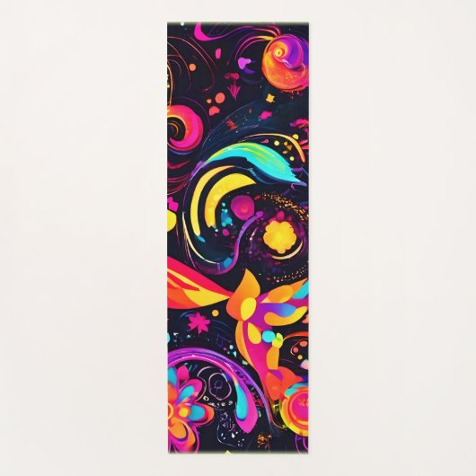 Psychedelic Floral Cosmos Yogamatte (Vorderseite)