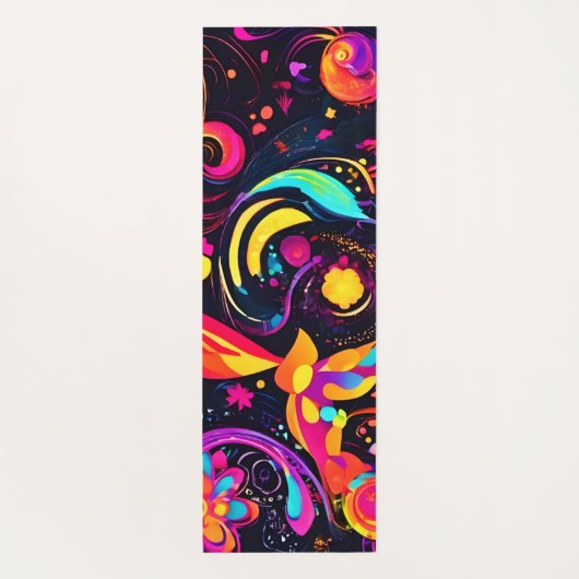 Psychedelic Floral Cosmos Yogamatte (Rückseite)