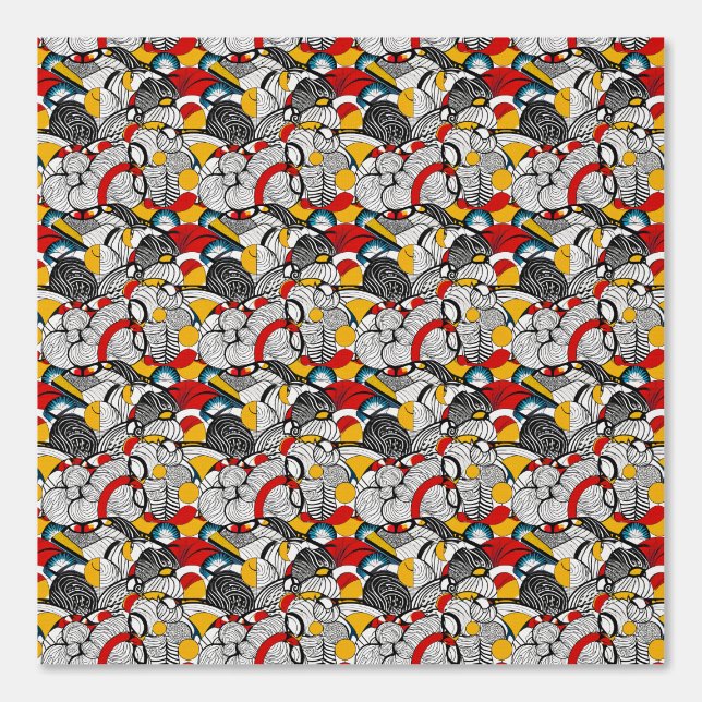 Psychedelic Floral Frenzy: Ein lebendiges Muster Tapete (Vorderseite)