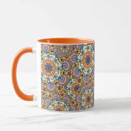 Psychedelic Floral Mandala Tasse (Links)