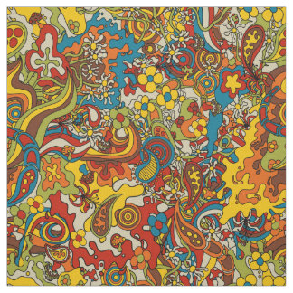 psychedelic flow, retro 70s fabric stoff
