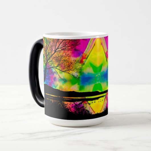 Psychedelic Forest Magic Coffee Tasse (Vorderseite Links)