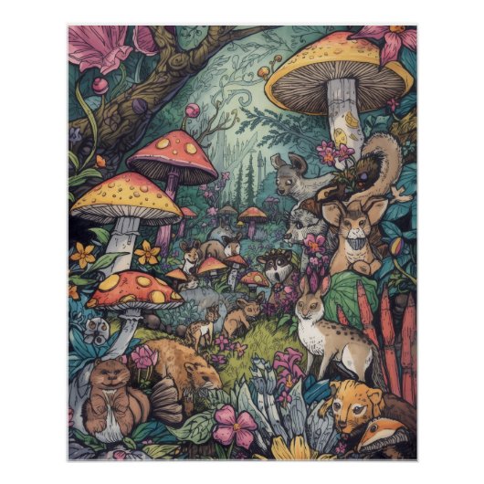 Psychedelic forest poster (Vorderseite)