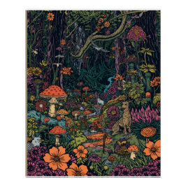Psychedelic forest poster