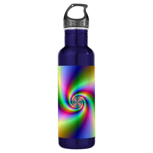 Psychedelic Four Wind Spiral Edelstahlflasche (Vorderseite)