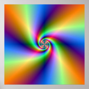 Psychedelic Four Wind Spiral Poster