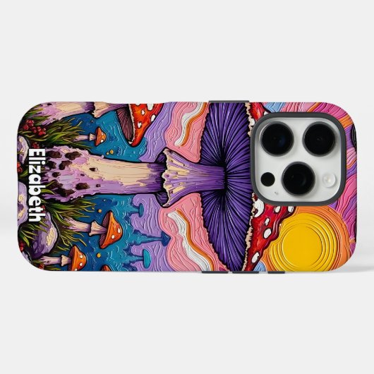 Psychedelic Fungi Garden Case-Mate iPhone Hülle (Rückseite (Horizontal))