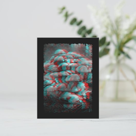 Psychedelic Fungi Vaporwave Crazy Mind Pilze Postkarte (Stehend Vorderseite)