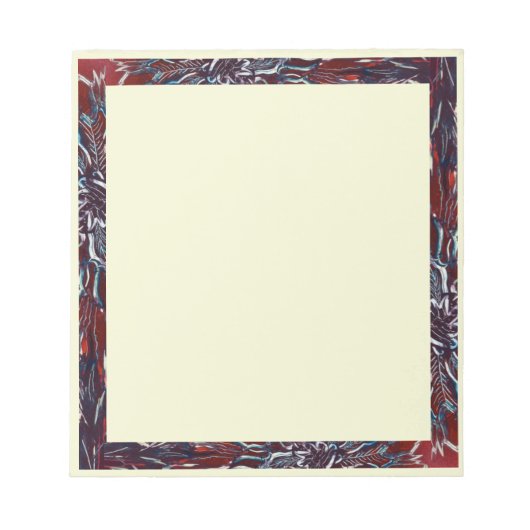 Psychedelic Funky Blume Border Notizblock (Vorderseite)