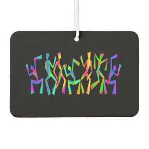 Psychedelic Funky Dancers Air Freshener Autolufterfrischer