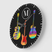 Psychedelic Funky Guitars Große Wanduhr (Winkel)