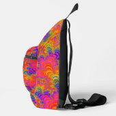 Psychedelic Funky Hippie Boho Neon Rainbow Fraktal Crossbody Bag (Rechts)