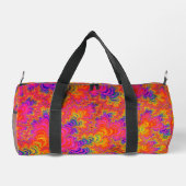 Psychedelic Funky Hippie Boho Neon Rainbow Fraktal Duffle Bag (Rückseite)